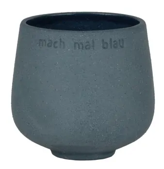 Blumenvase mit Spruch "mach mal blau" - räder design