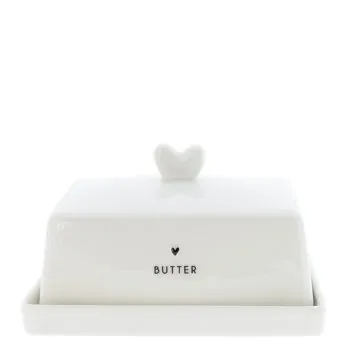 Butter dish "BUTTER" & Flower black - Bastion Collections