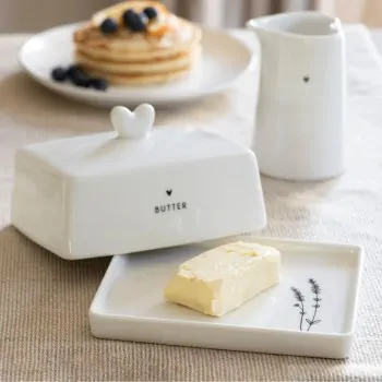 Butter dish "BUTTER" & Flower black - Bastion Collections - Article Picture 3
