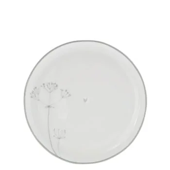 Breakfast plate "Dry Flower" large gray - Bastion Collections