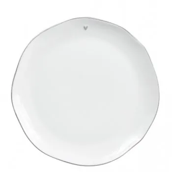 Dessert plate/breakfast plate "heart" gray - Bastion Collections