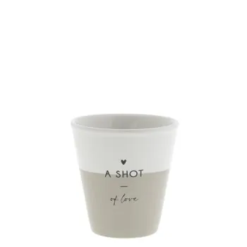 Espresso mug "A Shot of Love" beige - Bastion Collections