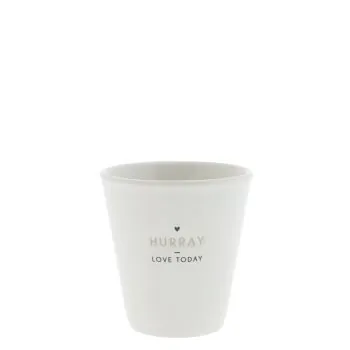 Espresso mug "Hurray – Love today" black - Bastion Collections