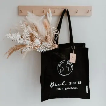 Jute bag with saying "Dich GIBT ES NUR EINMAL" - Eulenschnitt - Article Picture 1