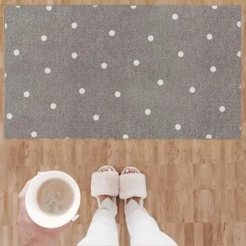 Doormat dots gray white 67x120cm – washable - Eulenschnitt
