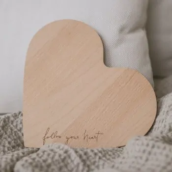 Mini chopping board heart "Follow your heart" - Eulenschnitt