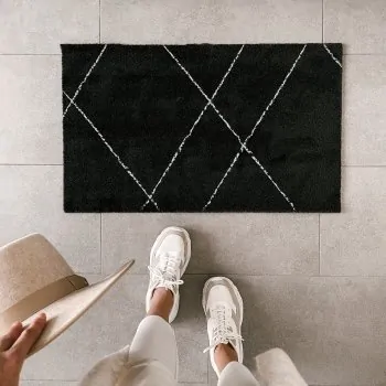 Doormat "Lines" black 75x45cm – washable - Eulenschnitt
