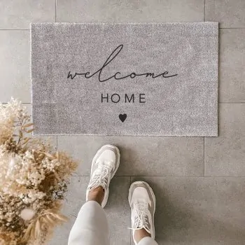 Doormat "Welcome Home" grey 75x45cm - Washable - Eulenschnitt