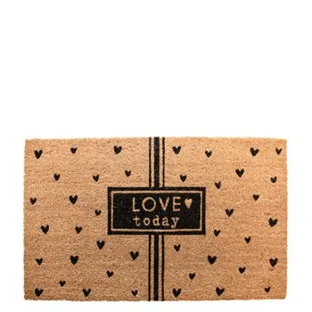 Doormat with text "LOVE today" 75x45cm – coconut - Bastion Collections