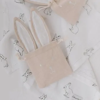 Pochettes cadeaux en tissu lapin petit set de 2 - Eulenschnitt - Photo de l'article 5