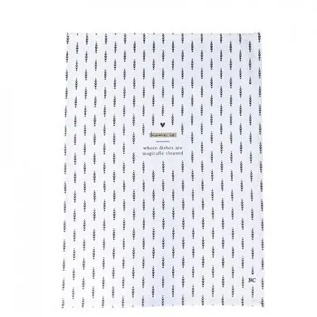 Tea towel "Home is where dishes are magically cleaned" white - Bastion Collections