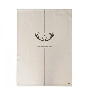 Tea towel "Kitchen is the heart of the home" beige - Bastion Collections