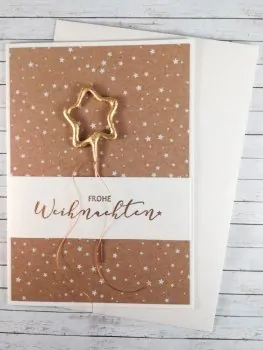 Greeting card sparkler "Frohe Weihnachten" - handmade