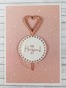 Greeting card sparkler "Von Herzen" – handmade