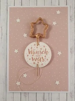 Greeting card sparkler "Wünsch dir was" – handmade - Article Picture 1