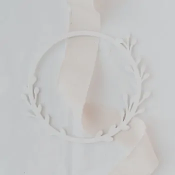 Ghirlanda in legno foglie bianche - Eulenschnitt - Immagine dell'oggetto 1
