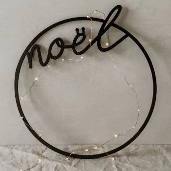 Wooden wreath "Noel" black - Eulenschnitt