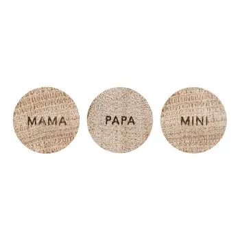 Wooden magnet family set of 3 - Eulenschnitt