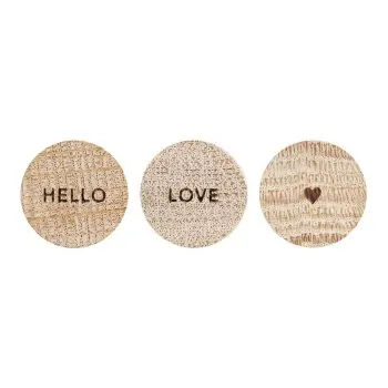 Wooden magnet "Hello Love" Set of 3 - Eulenschnitt