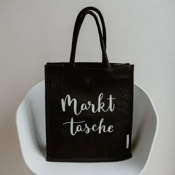 Jute bag "Markttasche" black - Eulenschnitt