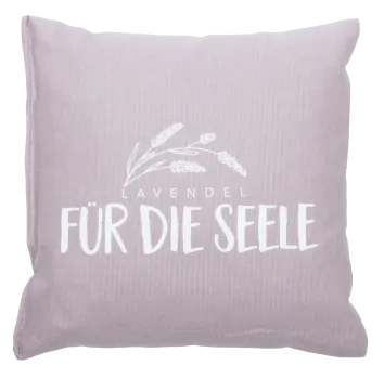 Lavender pillow "LAVENDEL – Für die Seele" 20x20cm lilac - herbalind