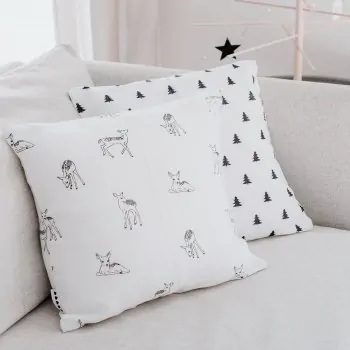 Linen pillow cover deer - Eulenschnitt