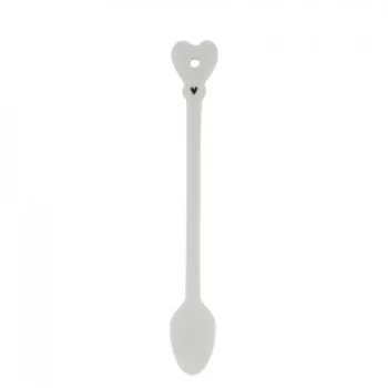 Latte macchiato Spoons "heart" white - Bastion Collections