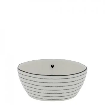 Mini bowl "stripes" 6.8x9.5x3cm black - Bastion Collections