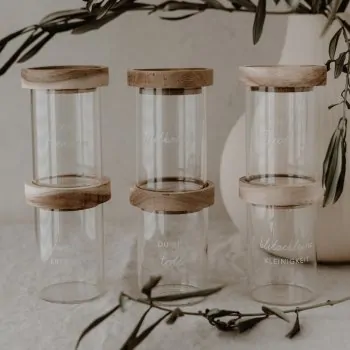 Mini storage jars "Für Dich" white 9cm Set of 6 - Eulenschnitt - Article Picture 4
