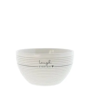 Cereal bowl "Laugh Everyday" beige - Bastion Collections