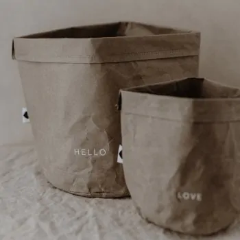 Sac en papier "Hello & Love" lot de 2 gris - Eulenschnitt