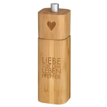 Pepper grinder "Liebe gibt dem Leben Pfeffer" - räder design