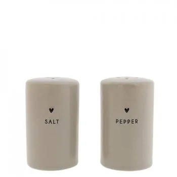 Salt and pepper shaker "salt & pepper" beige matt - Bastion Collections
