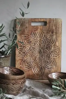 Chopping board "Fleur" square large - Majas Cottage - Article Picture 1