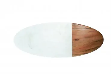 Planche à découper marbre et bois Design 4 blanc - Be Home