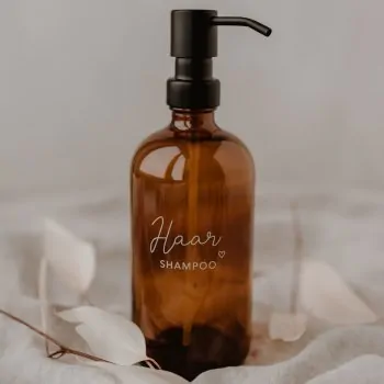 Dispenser di sapone "Haarshampoo" 500ml marrone - Eulenschnitt