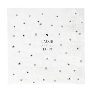 Serviette "Laugh and be Happy" Lunch - Bastion Collections Artikelbild 1