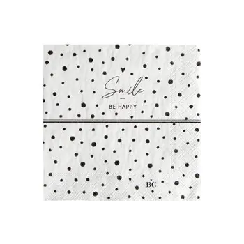 Serviette "Smile – BE HAPPY" Cocktail - Bastion Collections