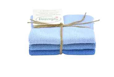 Wiping cloths ice blue combi set of 3 - Solwang Design - Article Picture 1