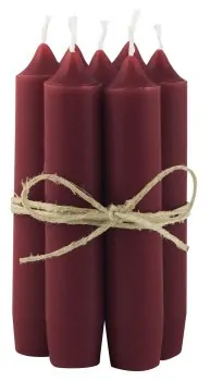 Pillar candles set of 6 bordeaux - Ib Laursen