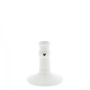 Candlestick "heart" white small - Bastion Collections
