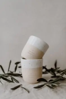 Stoneware mug "ERSTMAL KAFFEE" – handmade - Eulenschnitt - Article Picture 3