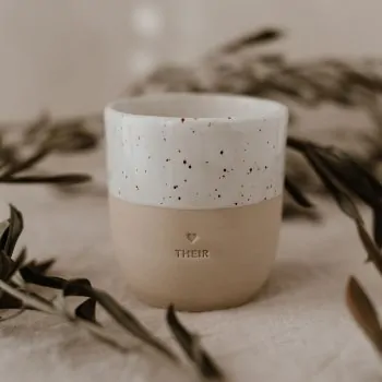 Stoneware mug "THEIR" - handmade - Eulenschnitt - Article Picture 1