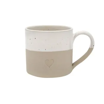 Stoneware cup heart big - handmade - Eulenschnitt