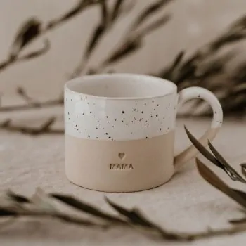 Stoneware cup "MAMA" - handmade - Eulenschnitt