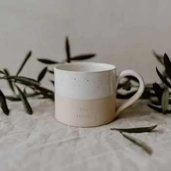 Stoneware cup "Tea Lover" – handmade - Eulenschnitt