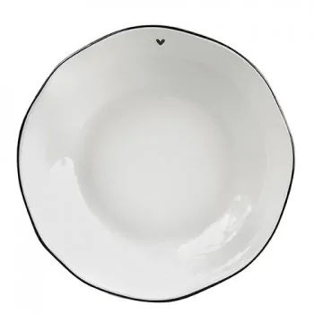 Soup plate "heart" black - Bastion Collections