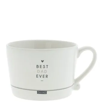 Tazza "Best Dad ever" grande beige - Bastion Collections