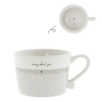 Tazza "Crazy about you" piccola beige - Bastion Collections