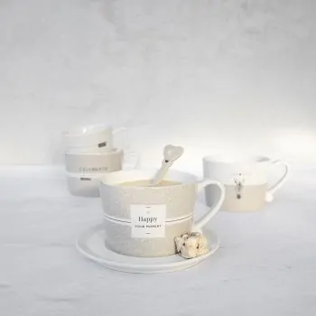 Tazza "Enjoy little things" piccola beige - Bastion Collections - Immagine dell'oggetto 2